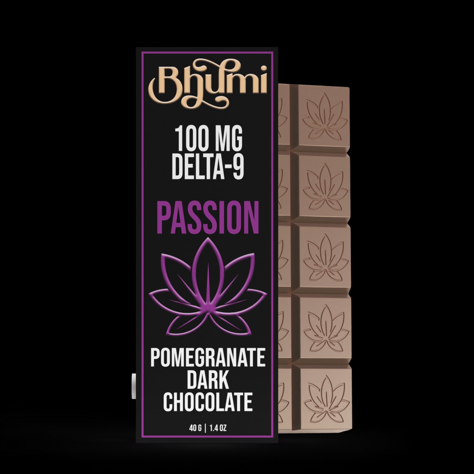 Bhumi Pommegranate 100mg Dark Chocolate Bar